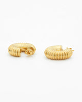 Closeup Gold Texture Bold Hoop earrings EG2400074