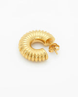 Single Gold Texture Bold Hoop earrings EG2400074