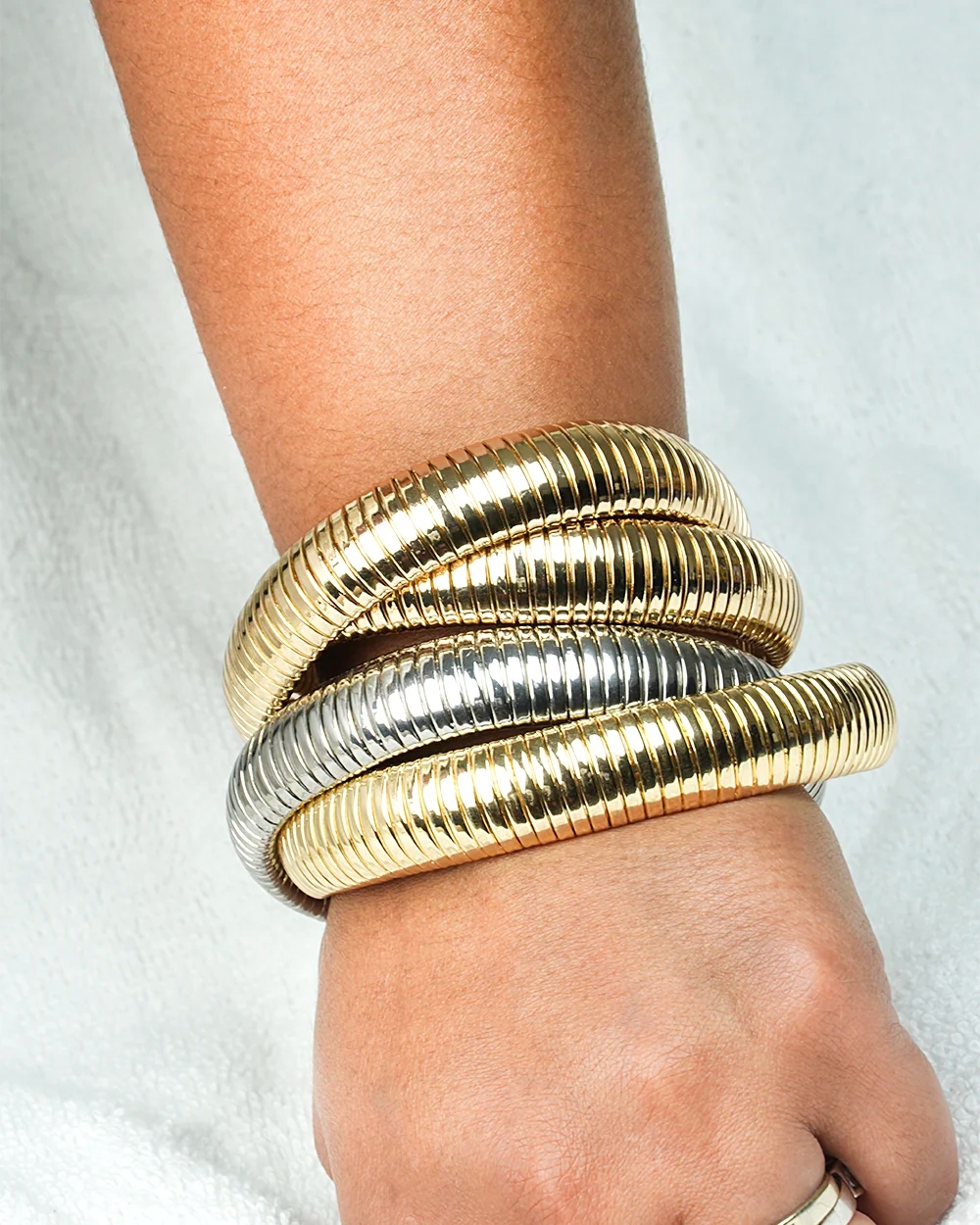 Intertwined  Wide Coil Styled Bangle