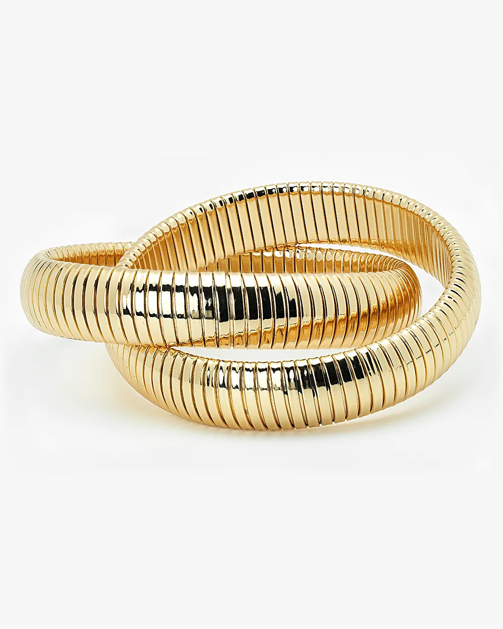 Intertwined  Wide Coil Styled Bangle