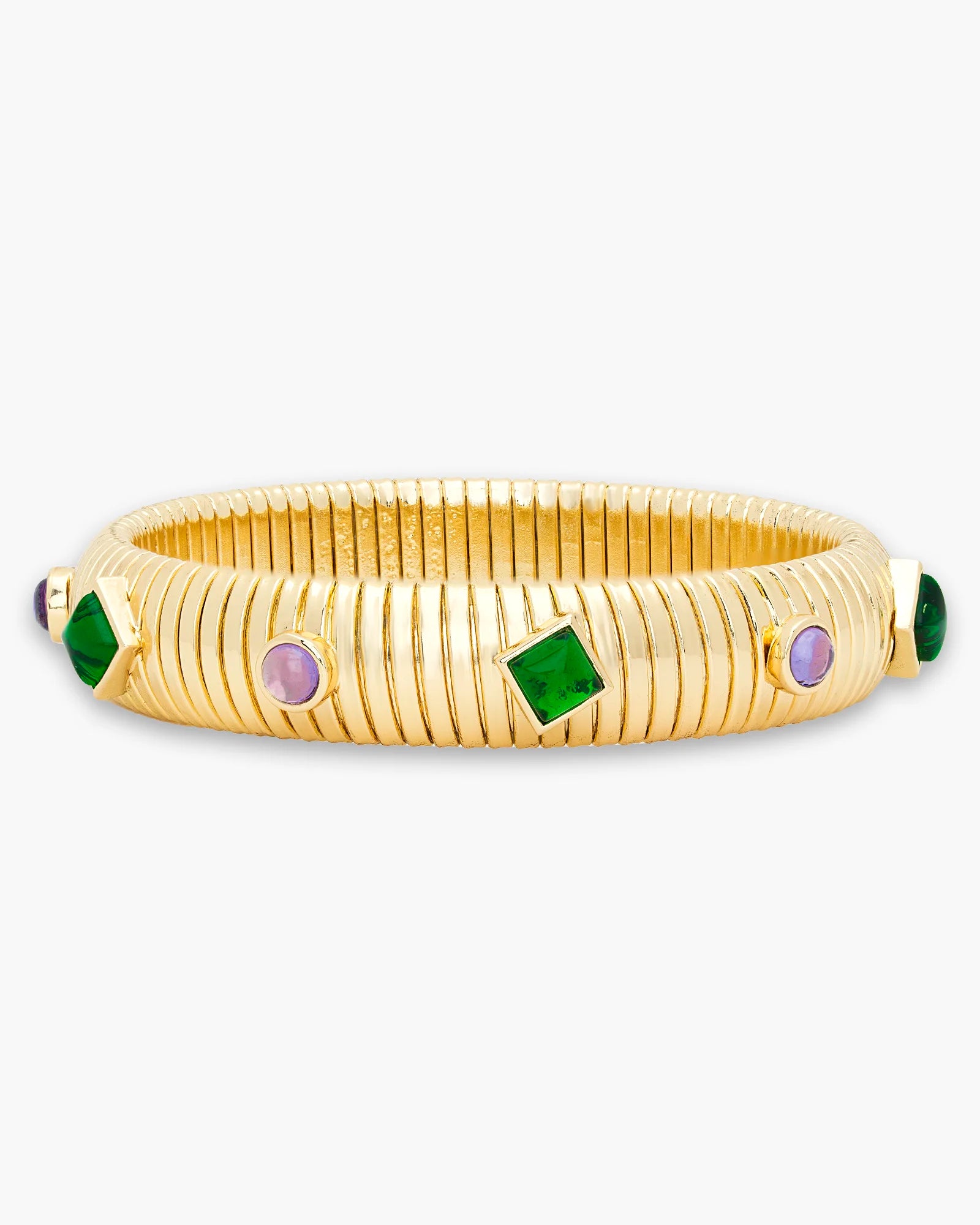 Snake Link Stretch Bangle with Stones