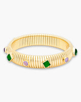 Snake Link Stretch Bangle with Stones