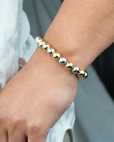 Adjustable Gold & Rhodium Bead Bracelet