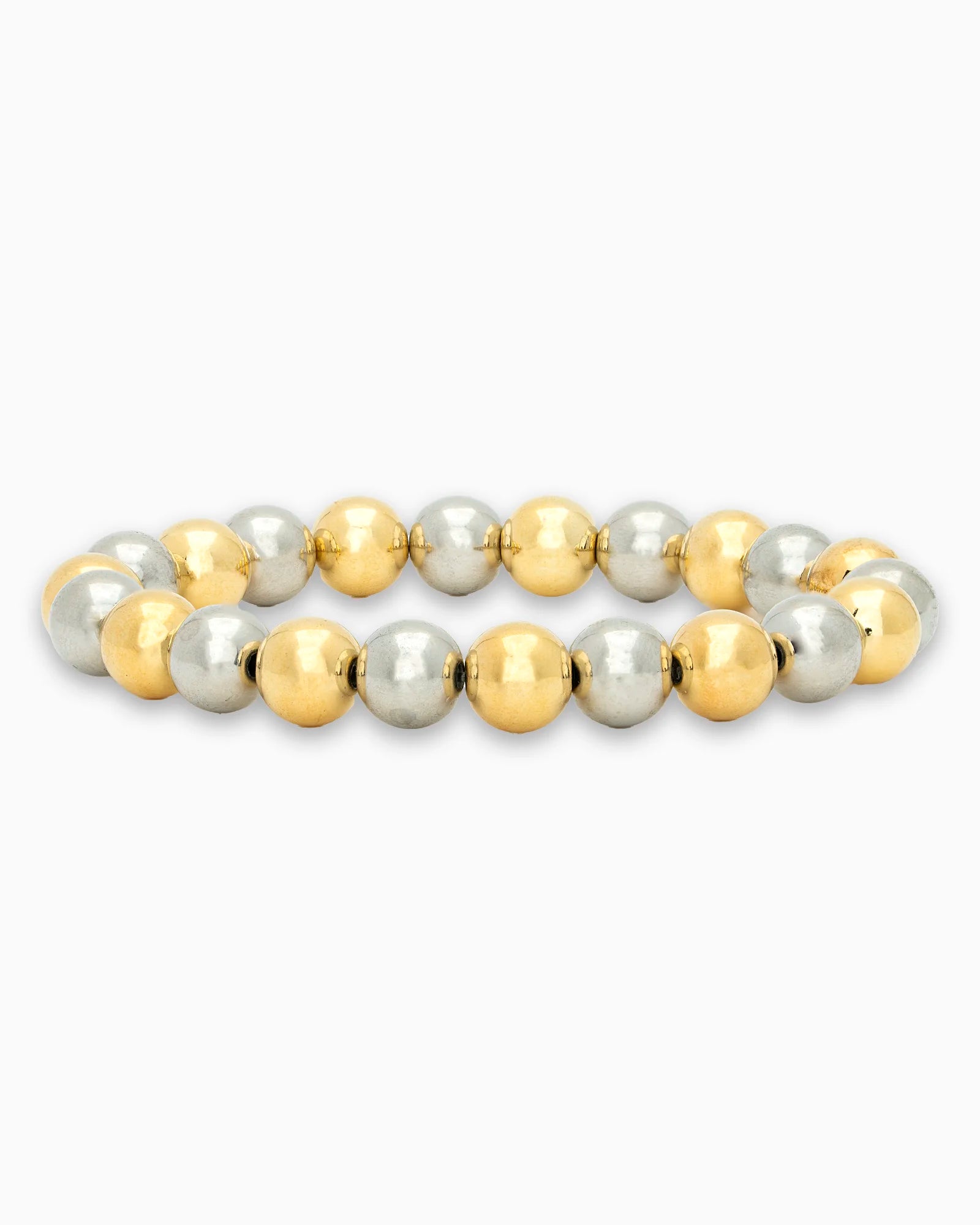 Adjustable Gold & Rhodium Bead Bracelet