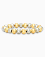 Adjustable Gold & Rhodium Bead Bracelet