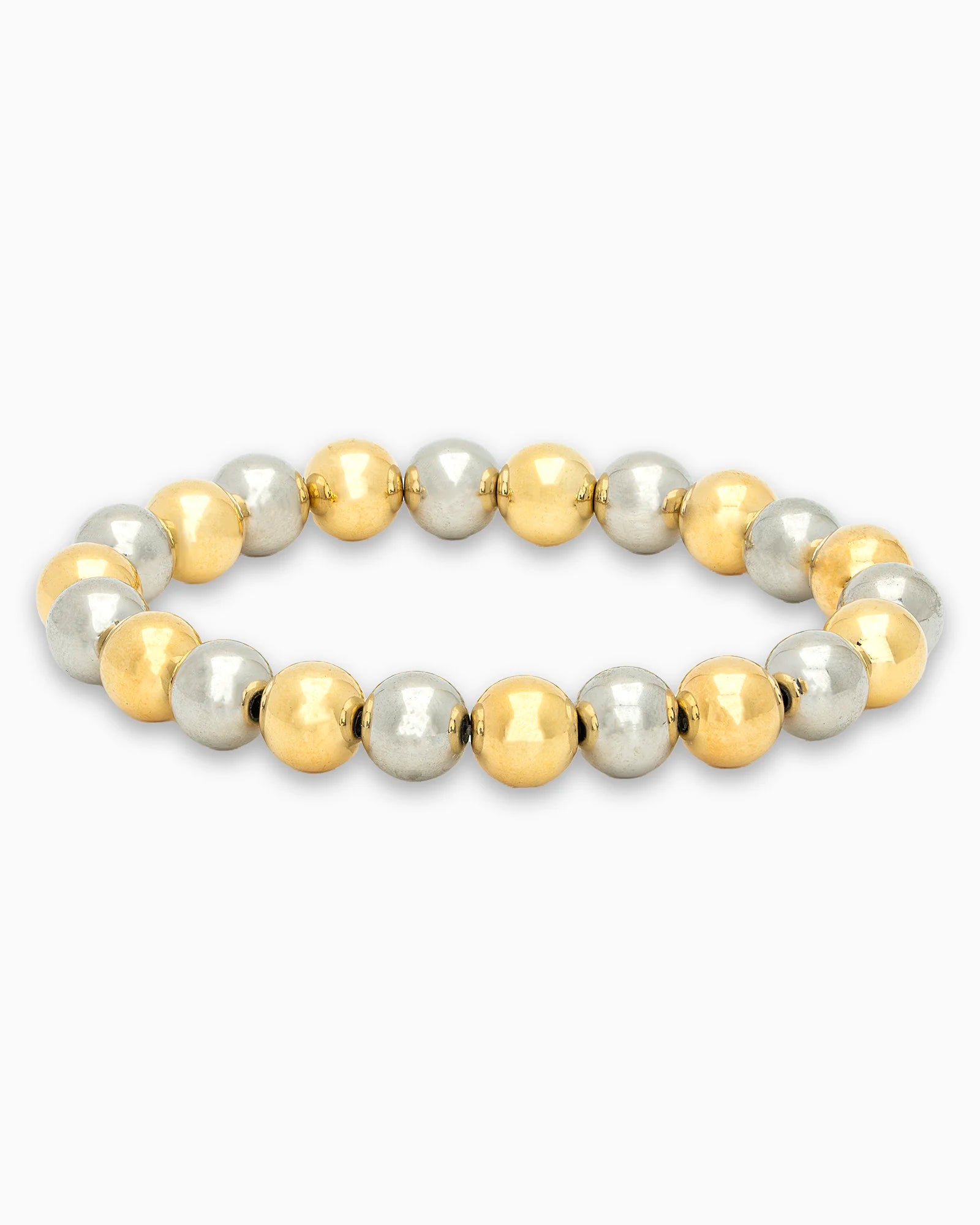 Adjustable Gold & Rhodium Bead Bracelet