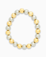 Adjustable Gold & Rhodium Bead Bracelet