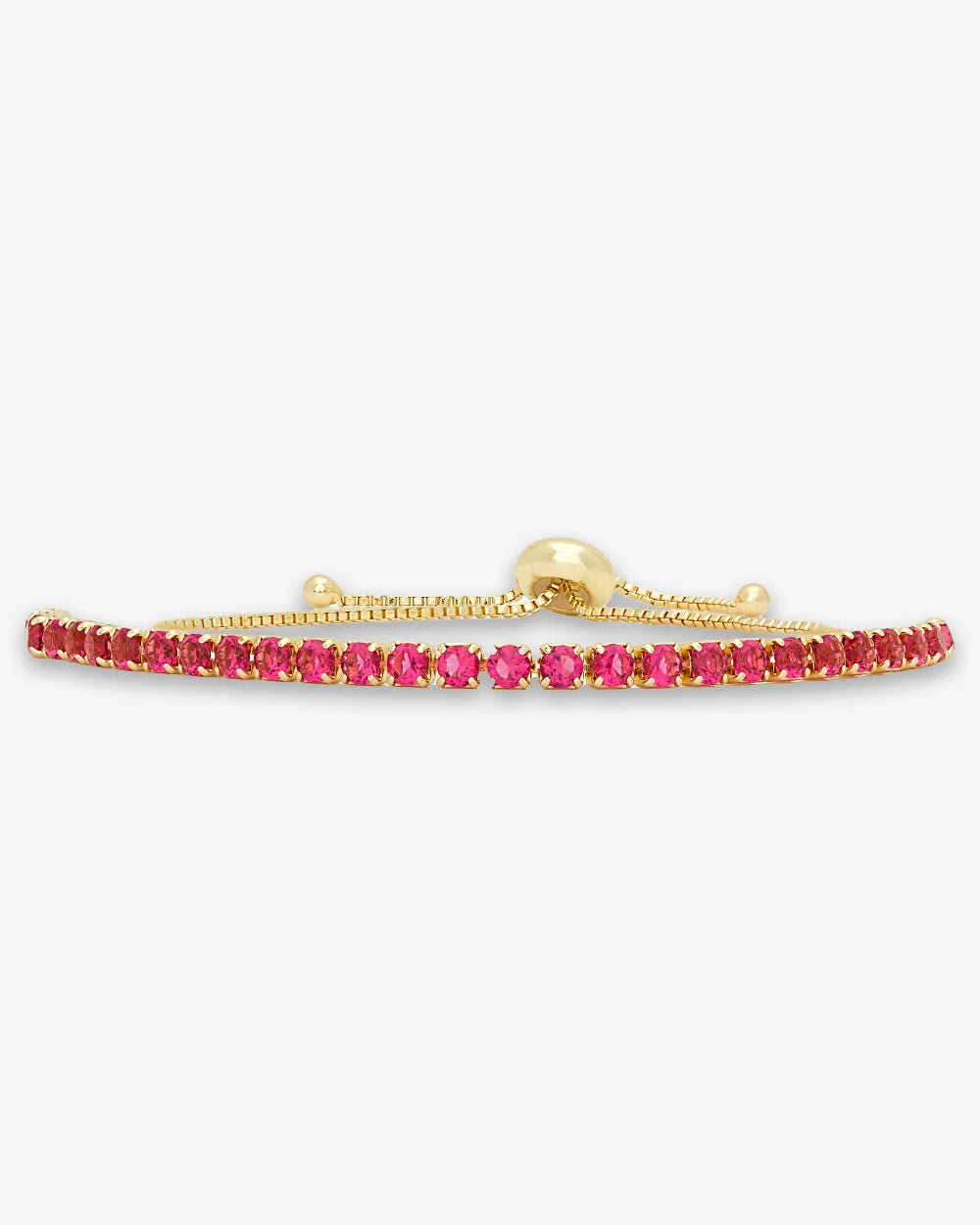 Pink Adjustable Box Chain Bracelet