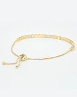 Adjustable Box Chain Bracelet With Clear CZs