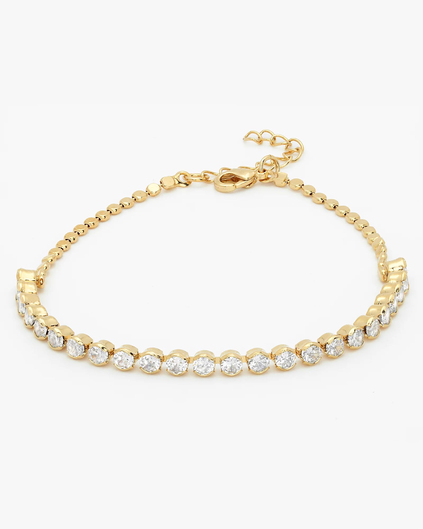 Tennis Disc Gold Bracelet Chain