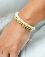 Elegant Pearl Adjustable Bracelet on Gold