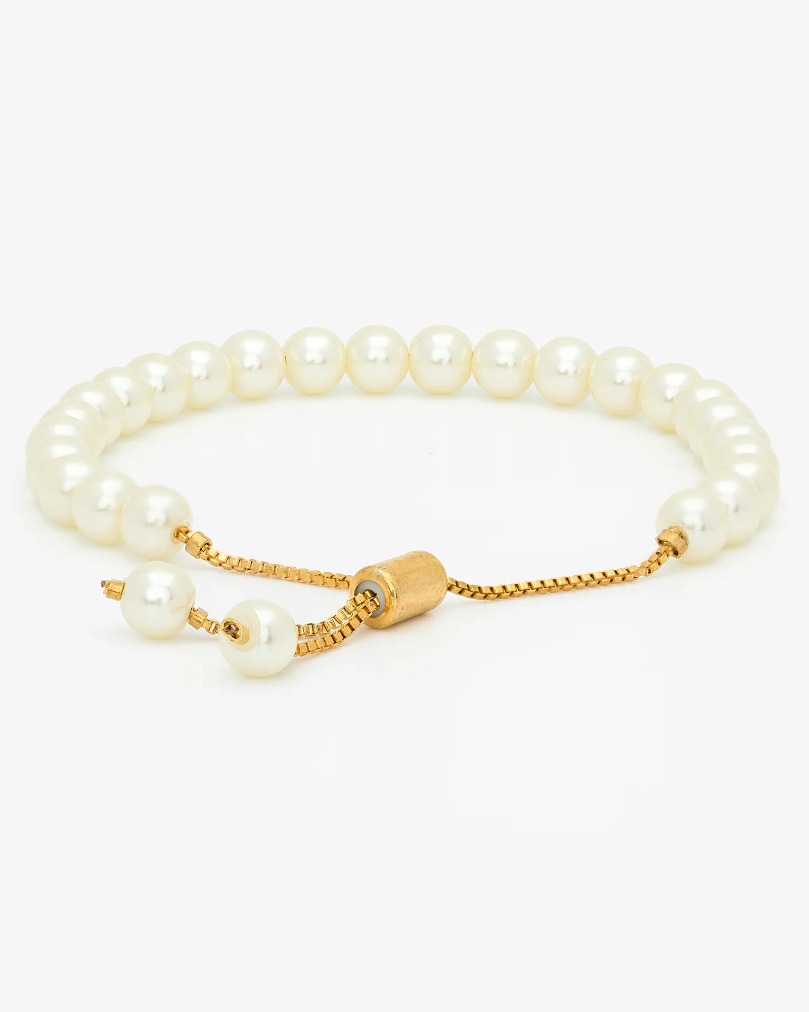 Elegant Pearl Adjustable Bracelet on Gold