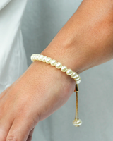 Elegant Pearl Adjustable Bracelet on Gold