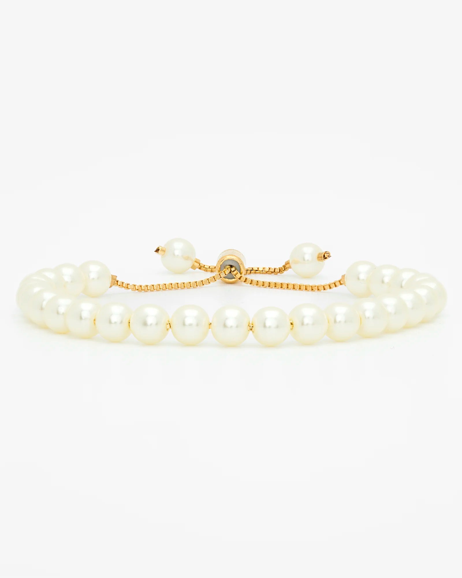 Elegant Pearl Adjustable Bracelet on Gold