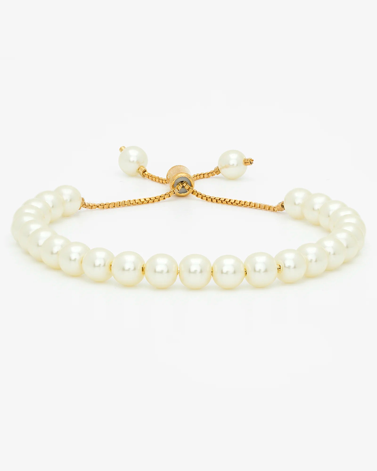 Elegant Pearl Adjustable Bracelet on Gold