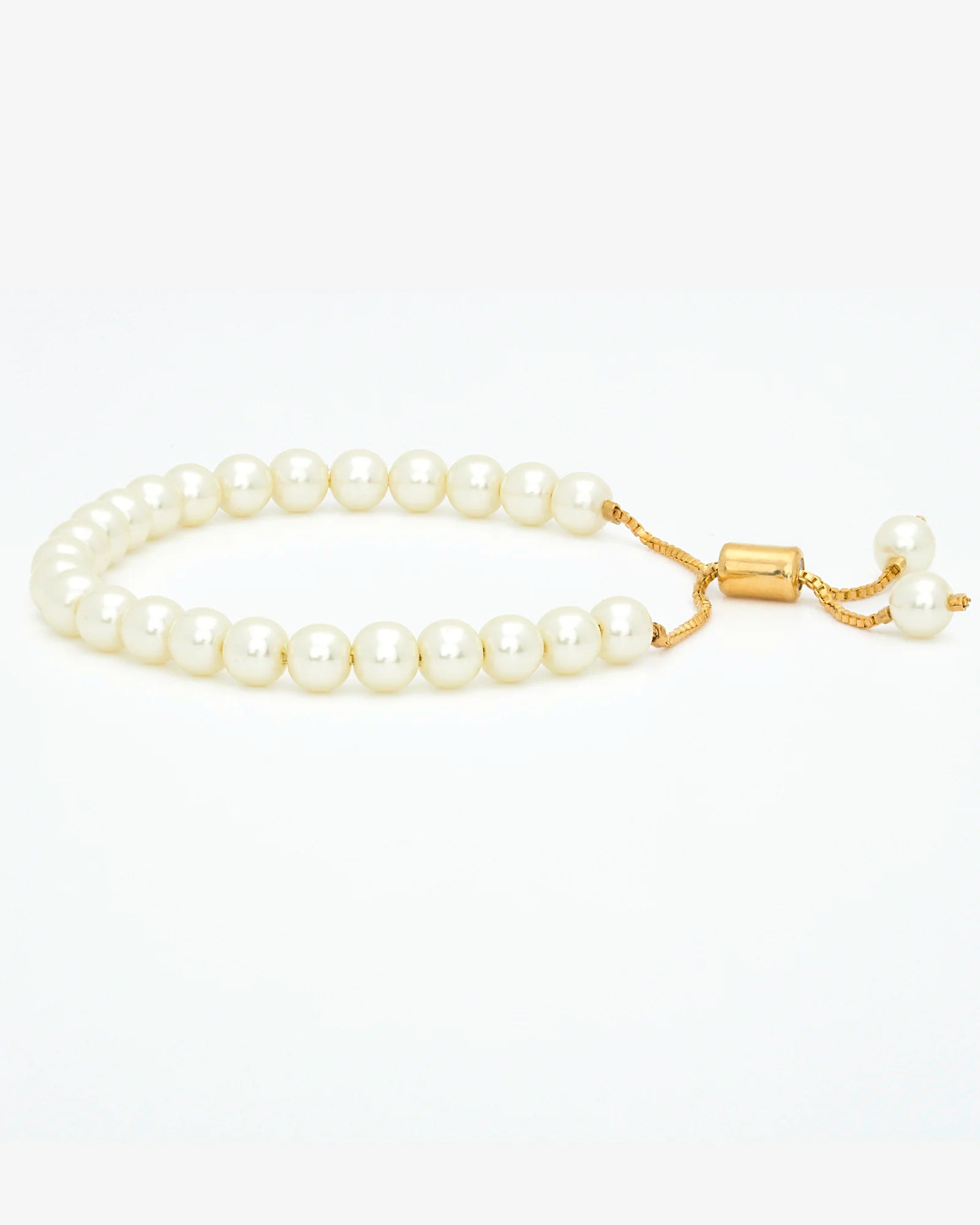 Elegant Pearl Adjustable Bracelet on Gold