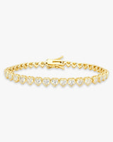 Heart Bezel CZ on Gold Tennis Bracelet