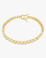 Heart Bezel CZ on Gold Tennis Bracelet