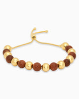 Two-Toned Brown Aventurine Bead Adjustable Bracelet