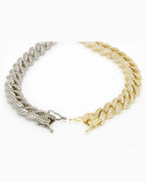 Elegant 10mm Cuban Curb Chain Bracelet Featuring CZ Pave Accents