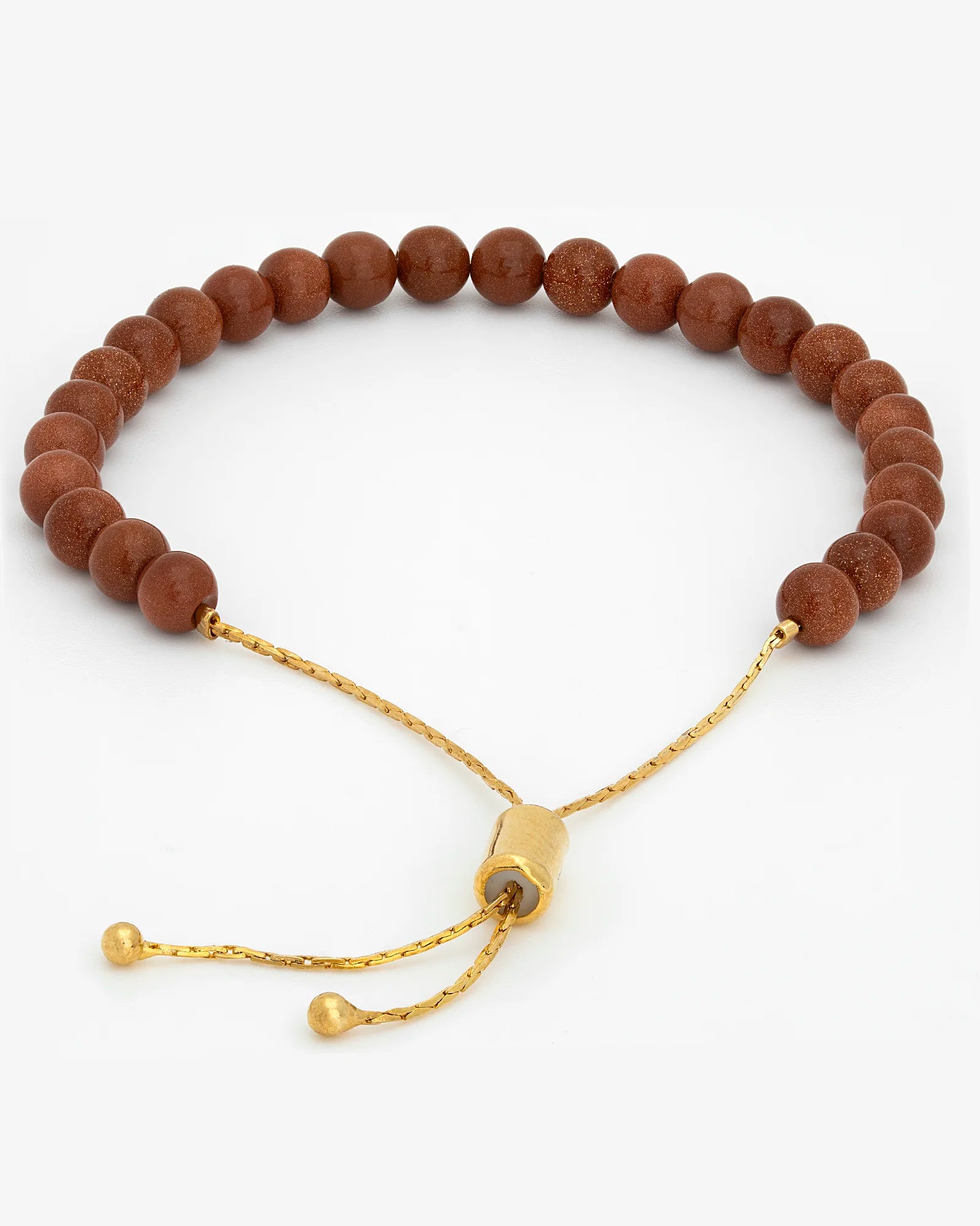 Brown Aventurine Bead Adjustable Bracelet