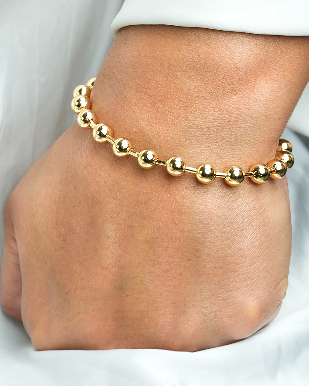 Gold Ball Chain Beaded Bracelet