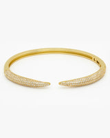 CZ Claw Paved Stone Gold Bangle Bracelet