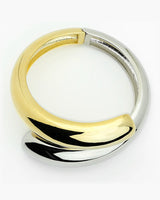 Two-Toned Chubby Hinged Teardrop Bangle