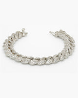 Cuban Curb Chain CZ Pave Rhodium Bracelet