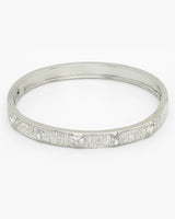 Dazzling Heart CZ Paved Cuff Bracelet