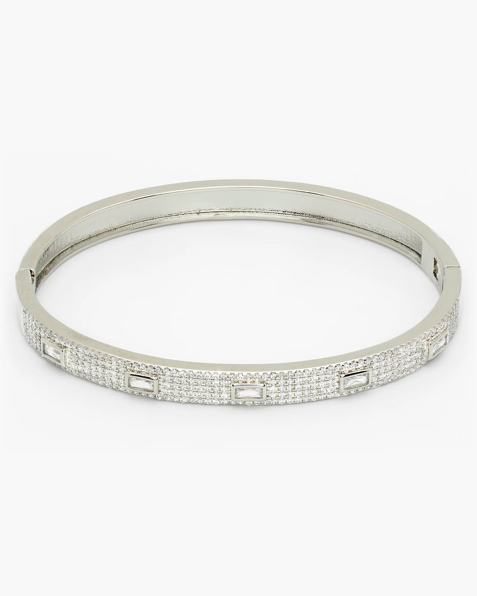 Paved Stone Bangle Bracelet for Effortless Style