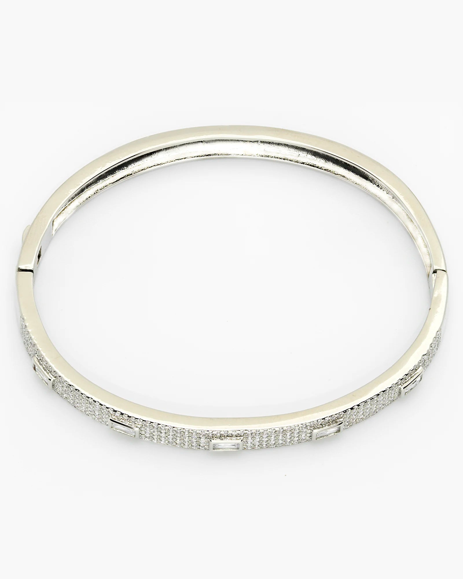 Paved Stone Bangle Bracelet for Effortless Style