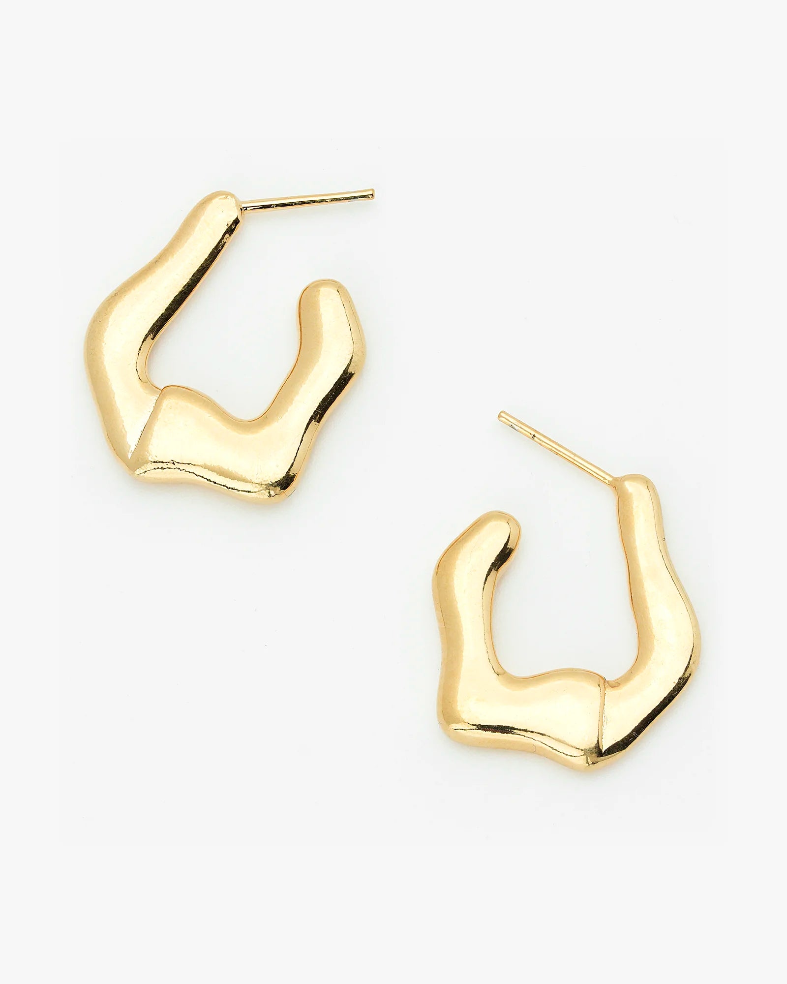 Modern Blended Abstract Gold Hoops