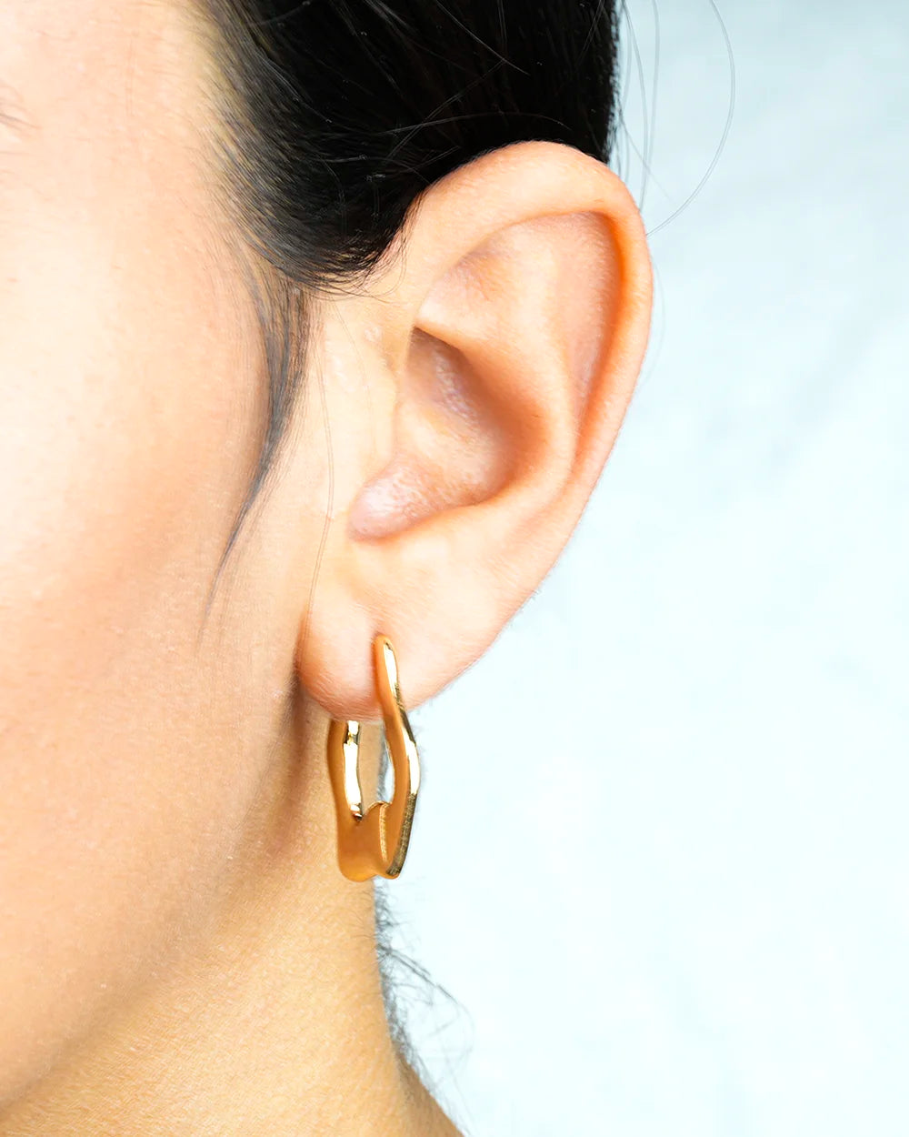 Modern Blended Abstract Gold Hoops