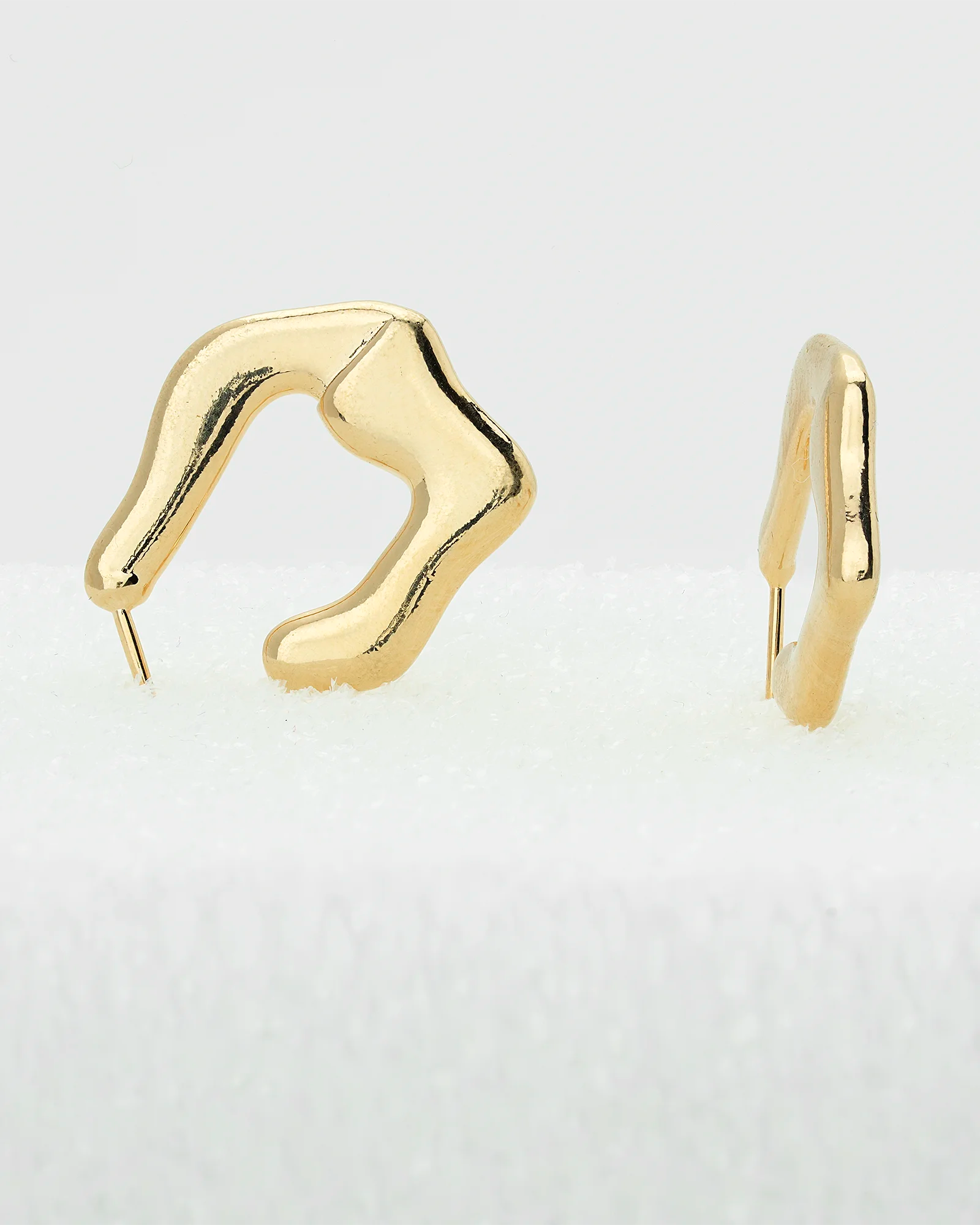 Modern Blended Abstract Gold Hoops