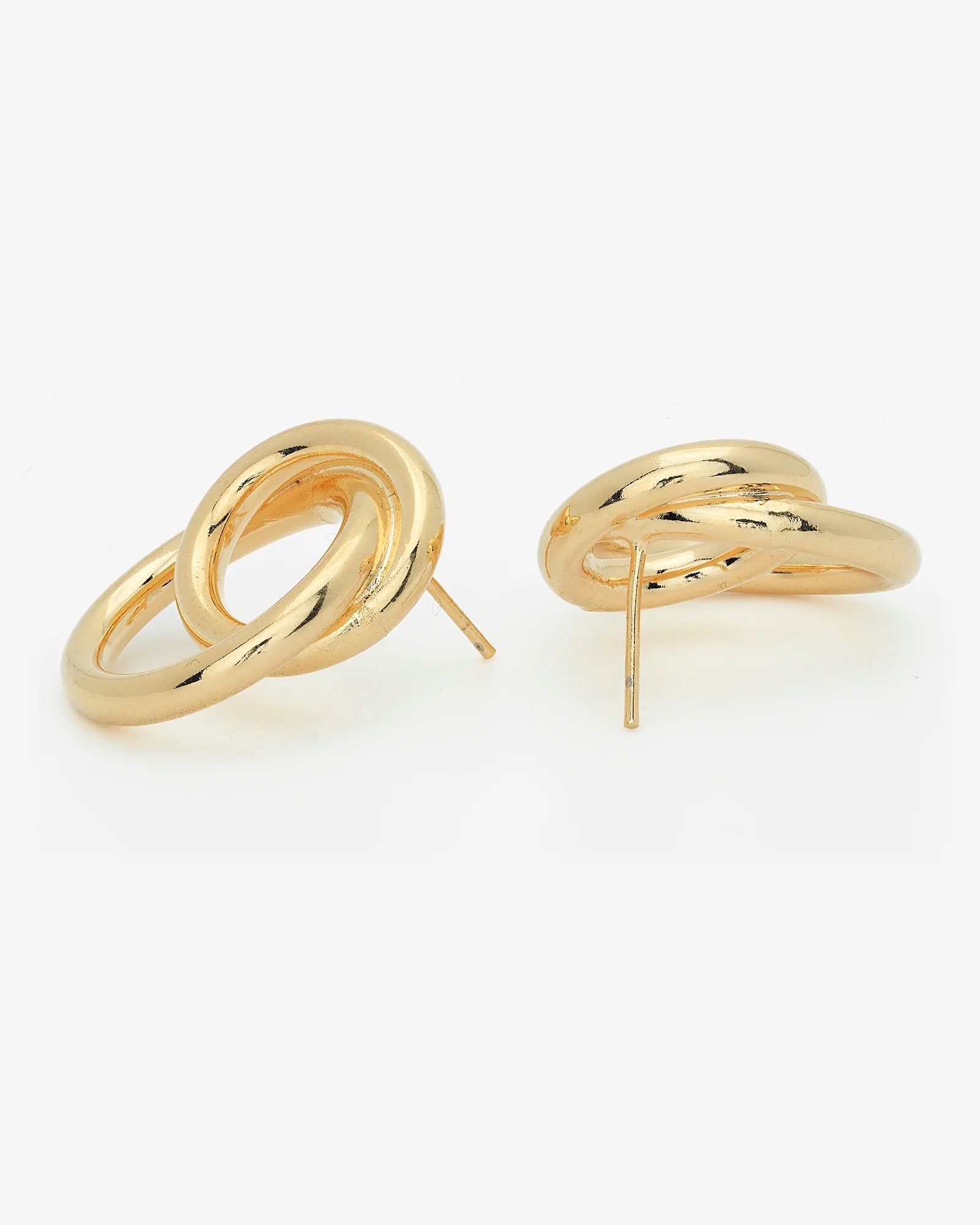 Plain Round Dual Style Intertwined Earrings.