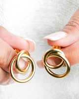 Plain Round Dual Style Intertwined Earrings.