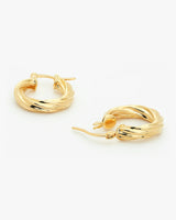 Twisted Open Gold Hoop Earrings