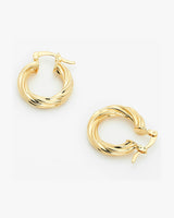 Twisted Open Gold Hoop Earrings