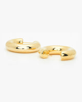 Bold and Stylish Thick Chunky Hoops in 18K Gold