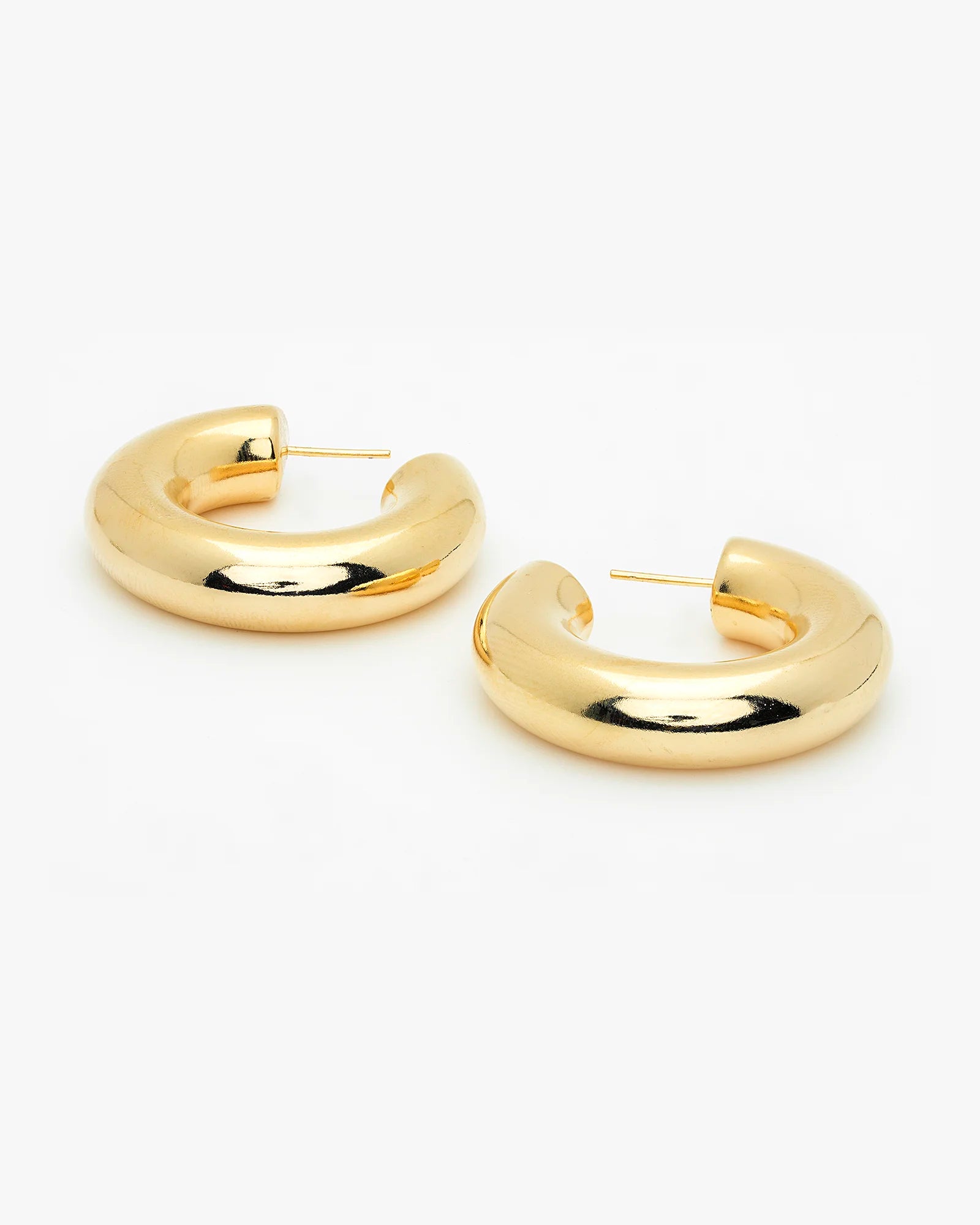 Bold and Stylish Thick Chunky Hoops in 18K Gold