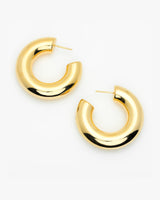 Bold and Stylish Thick Chunky Hoops in 18K Gold