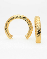 Elegant Gold-Filled 8mm Thick Open Hoop Twisted Earrings