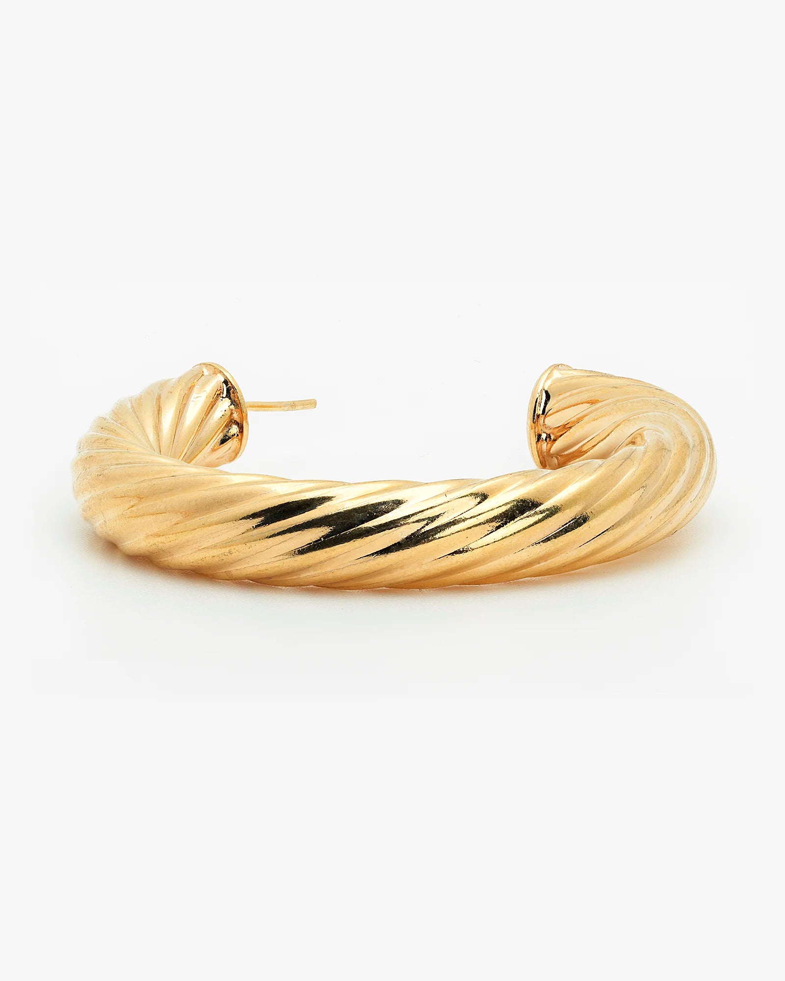 Elegant Gold-Filled 8mm Thick Open Hoop Twisted Earrings