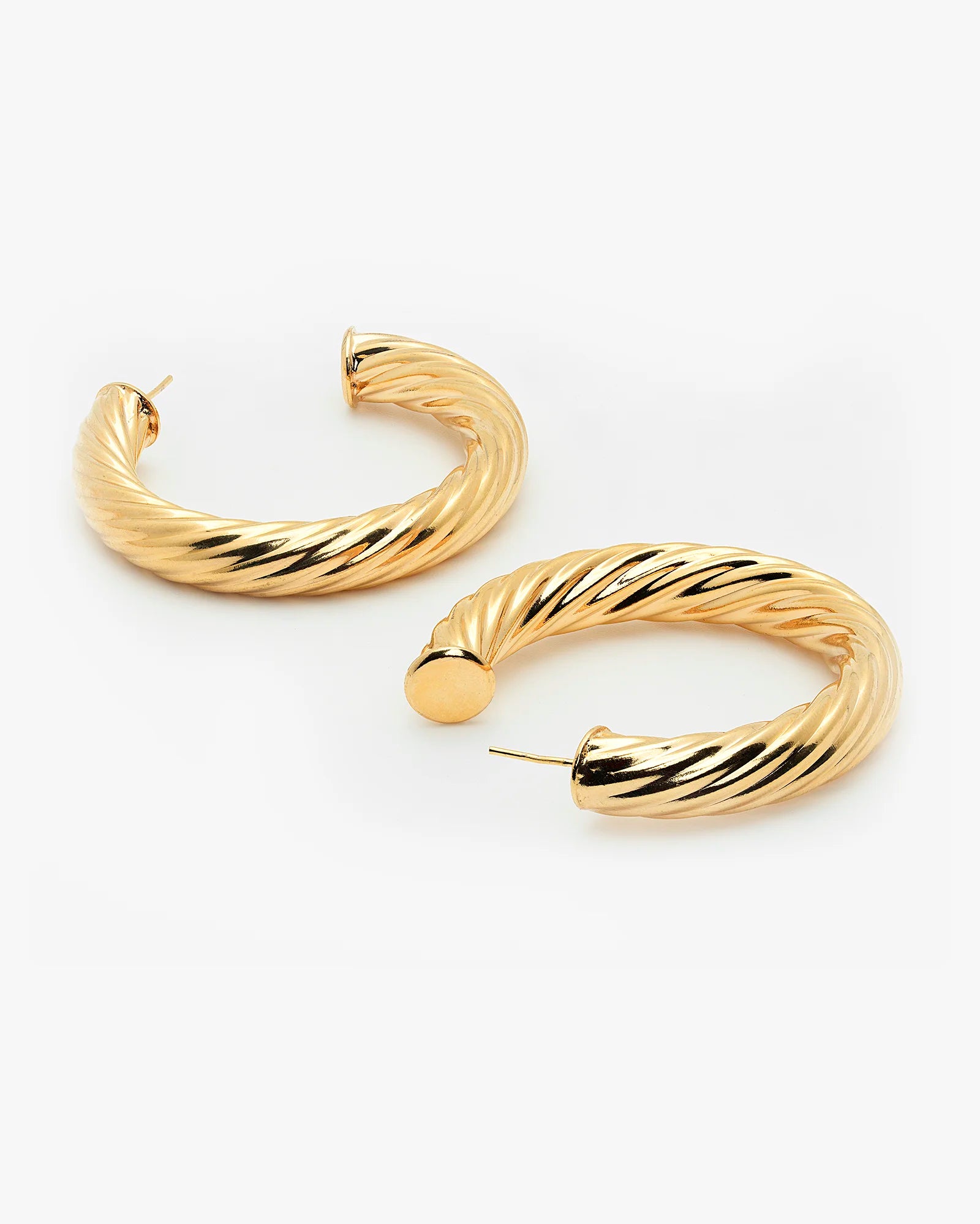 Elegant Gold-Filled 8mm Thick Open Hoop Twisted Earrings