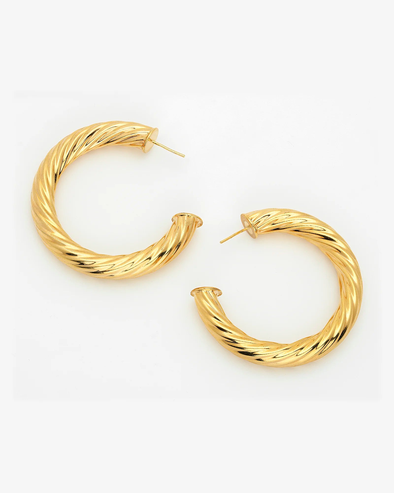 Elegant Gold-Filled 8mm Thick Open Hoop Twisted Earrings