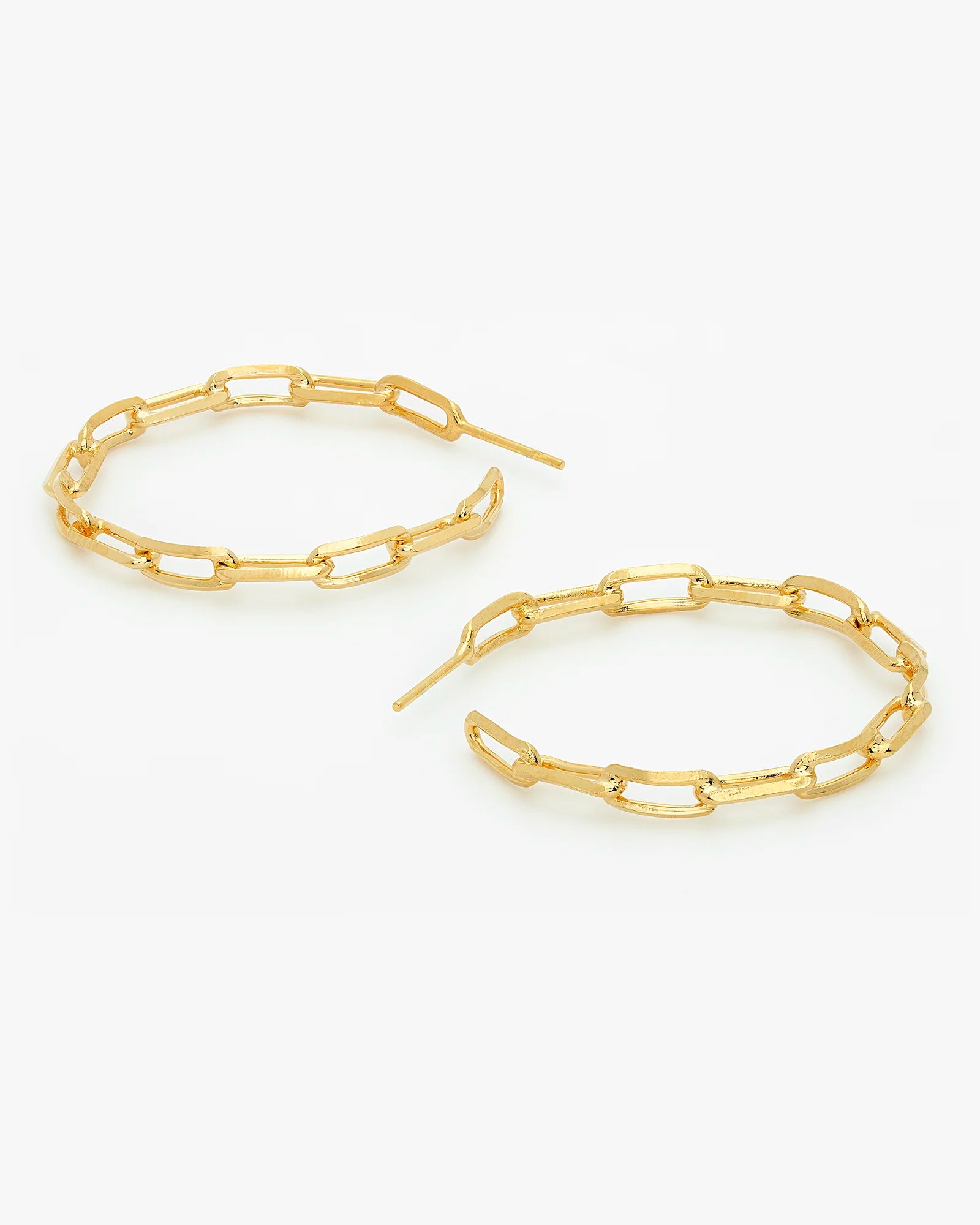 Dainty Paper Clip Chain Open Hoop Earring