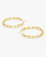 Dainty Paper Clip Chain Open Hoop Earring