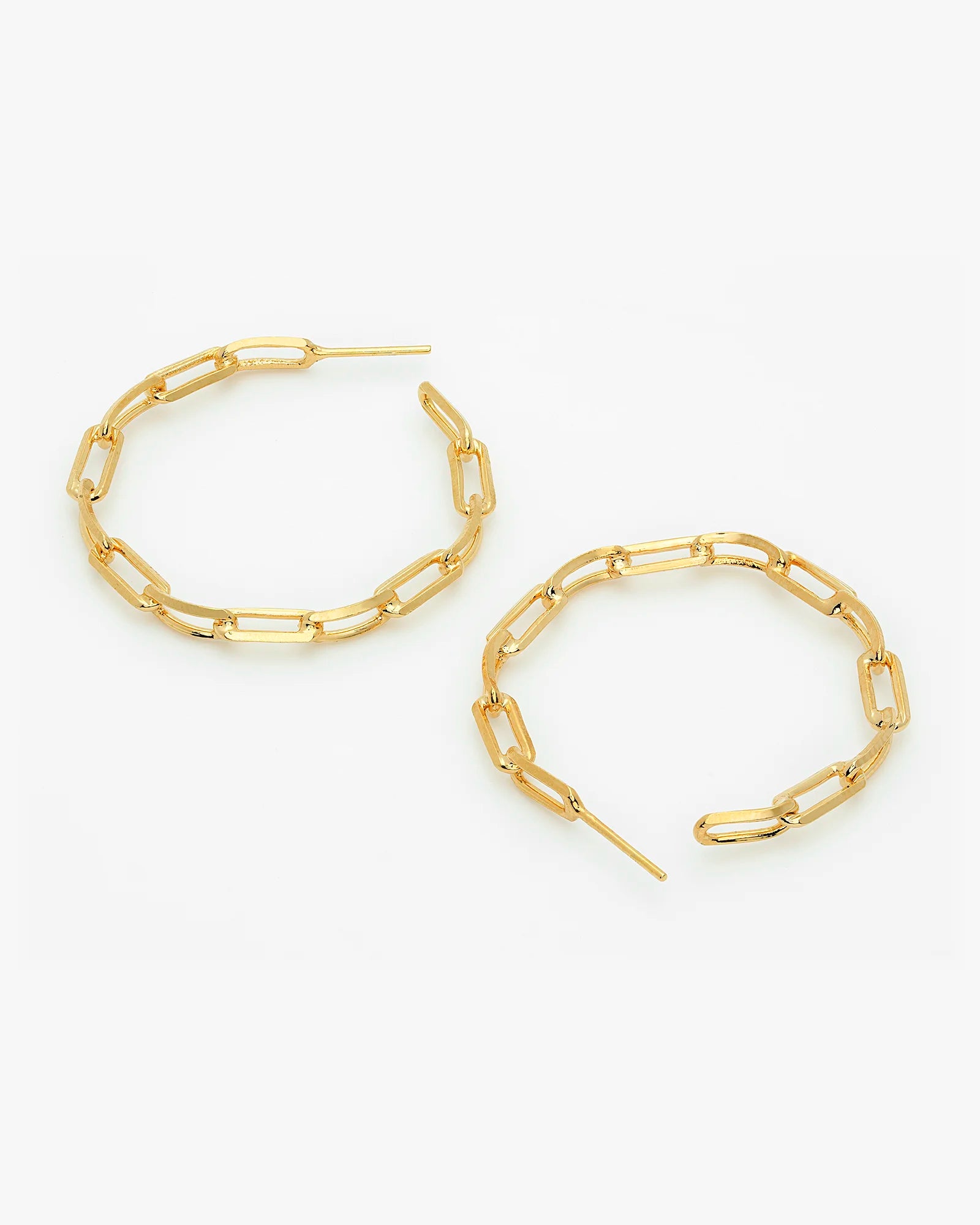 Dainty Paper Clip Chain Open Hoop Earring