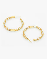 Dainty Paper Clip Chain Open Hoop Earring